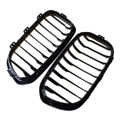 2 x Front Kidney Grille Gloss Black for BMW F20 F21 (2015-2017)