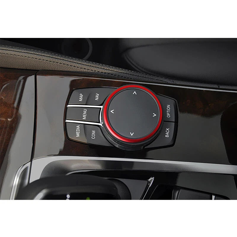 Blue Center Multimedia Controller Knob Cover Ring Trim fit For BMW 5 Serie 2011+
