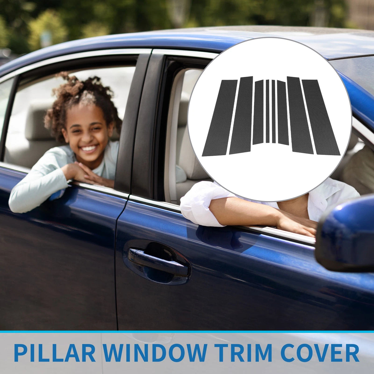 8 Pcs Door Pillar Window Trim for Toyota Highlander (2014-2023)