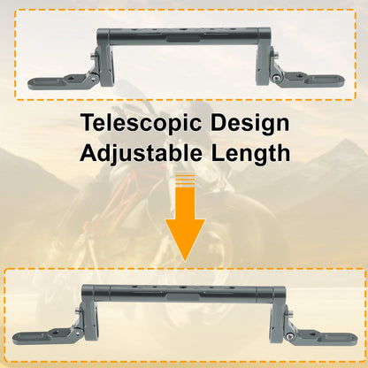 Handle Bar Extender Bracket for Motorcycle Center Hole Titanium Tone 1 Set