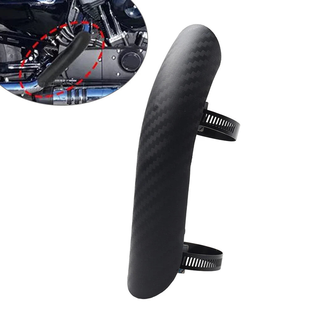 Universal Exhaust Muffler Pipe Heat Shield Cover for Motor - Matte Black