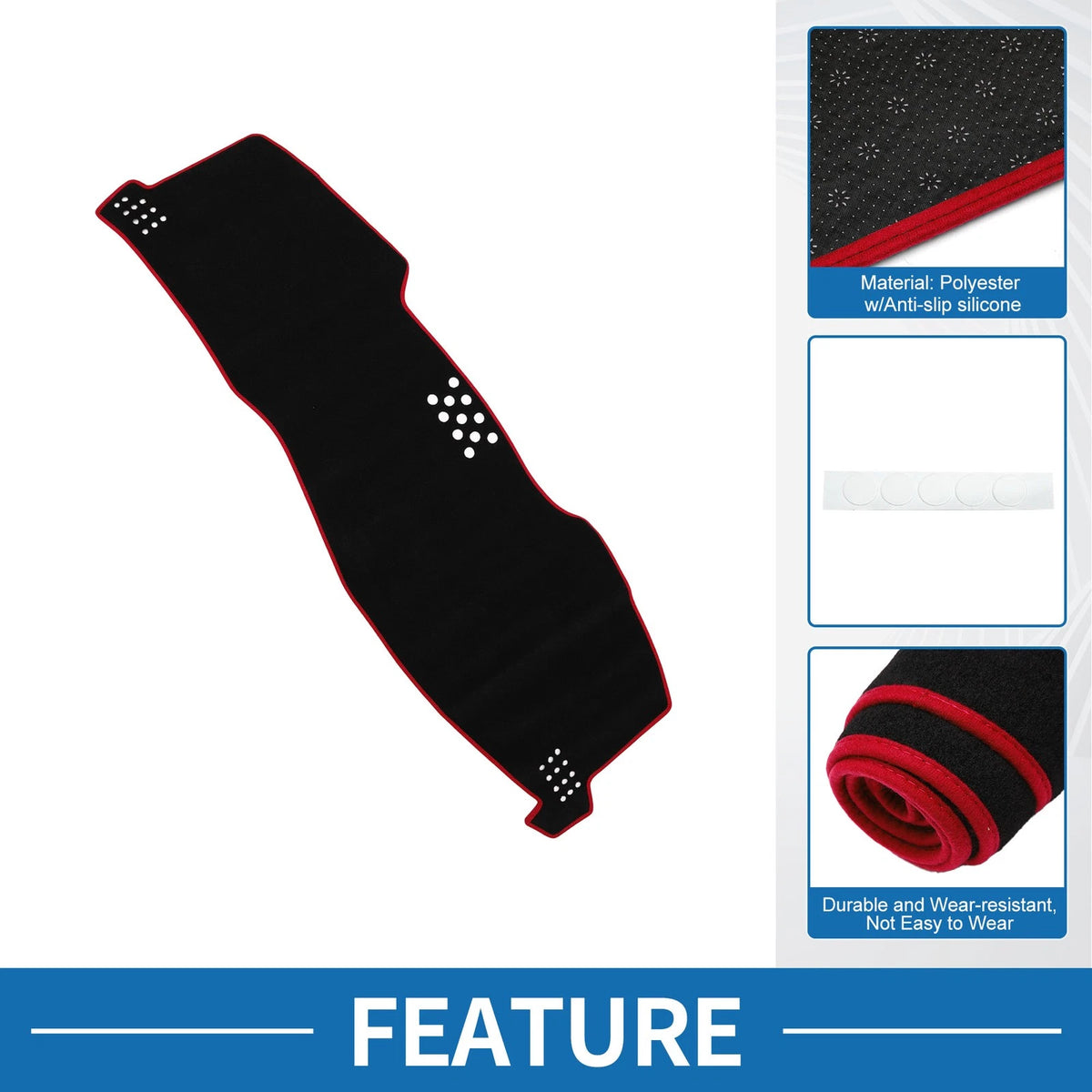 Dashboard Cover Mat for Toyota Avalon Limited/XL/XLS (2005-2010) Black Red