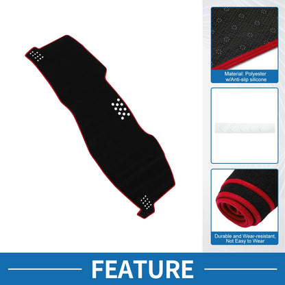 Dashboard Cover Mat for Toyota Avalon Limited/XL/XLS (2005-2010) Black Red