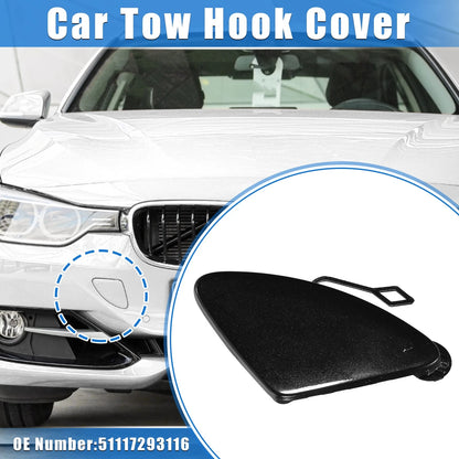 Front Bumper Tow Hook Eye Hole Cover for BMW 3 Series (2012-2015) Black