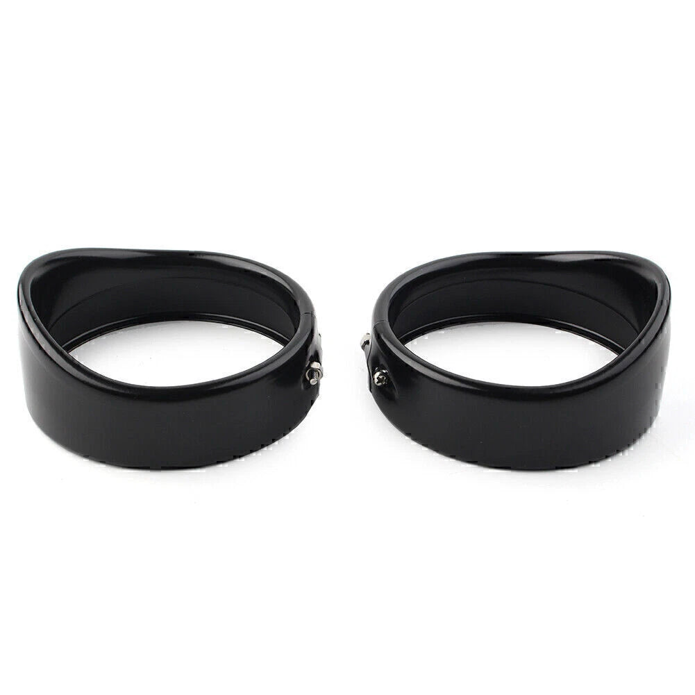 4.5" Black Passing Lights Lamp Trim Ring Bezel Visor Cover for Harley FLHT FLHR
