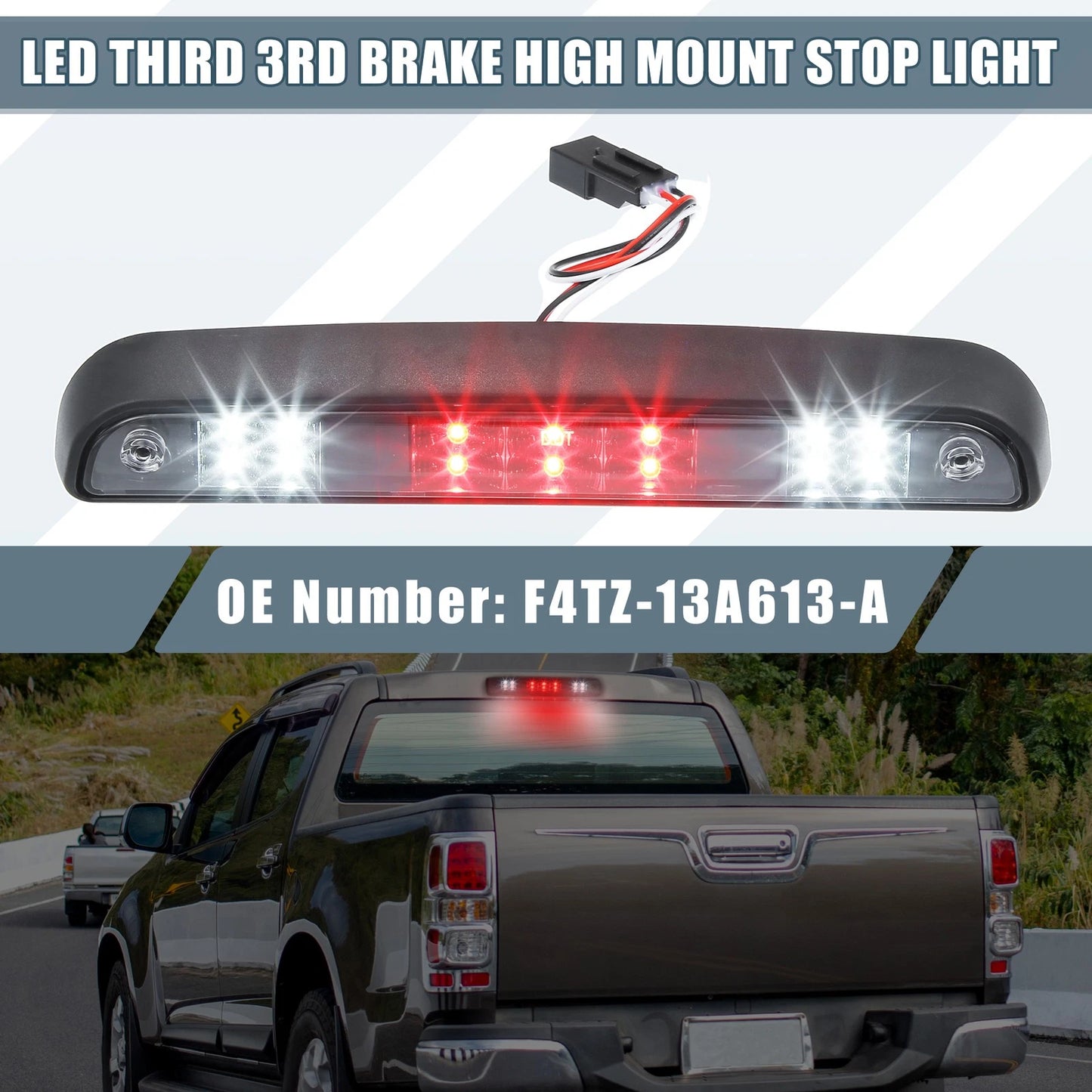 High Mount Stop Light for Ford F-150 Black Housing Clear Lens (1997-2003)