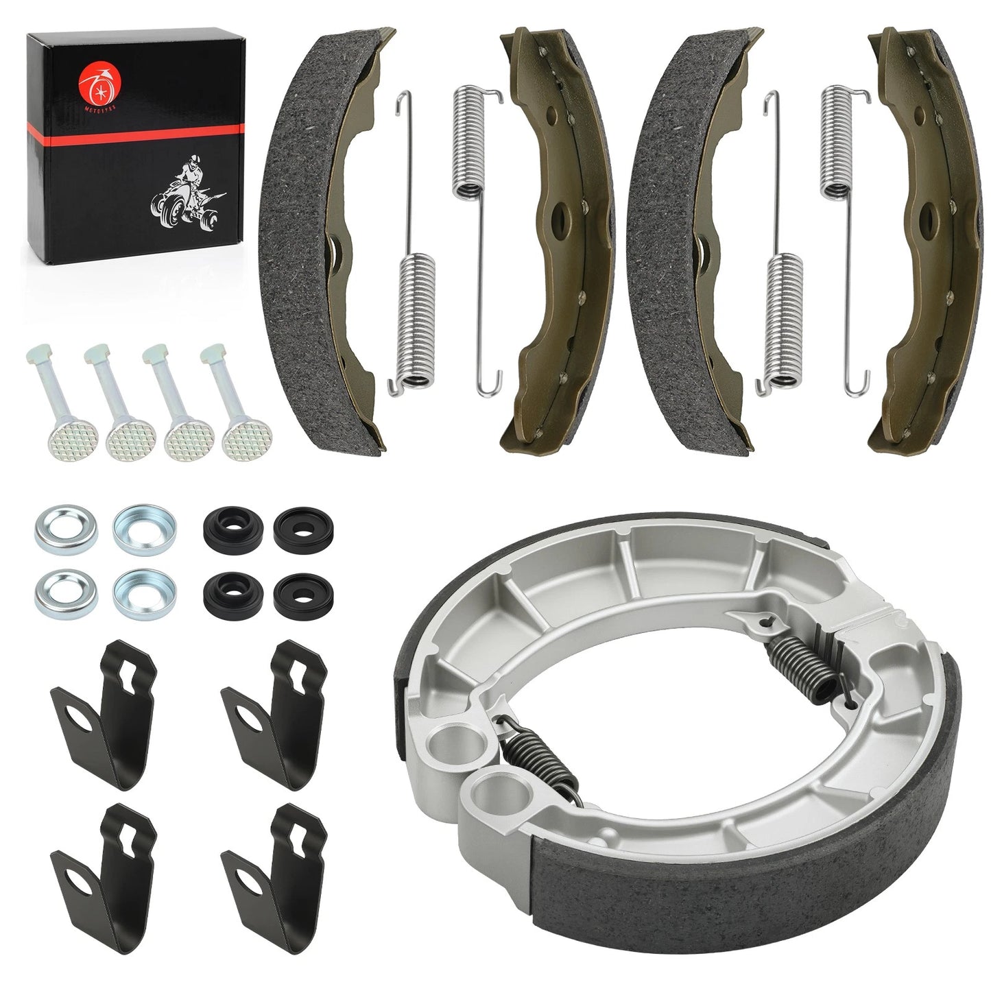 Front & Rear Brake Shoes Kit for Honda Rancher 400 TRX400FA/FGA (2004–2007)