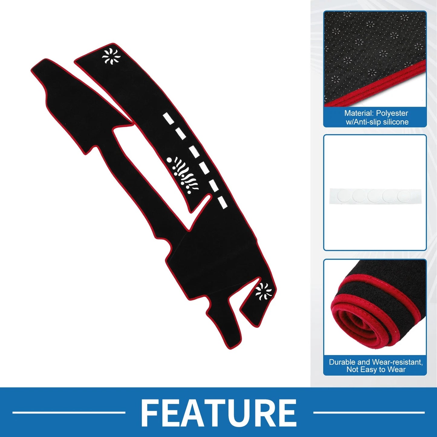 Dashboard Cover Mat for Lexus ES 300h 2021-2023 Sun Protector Pad Black Red