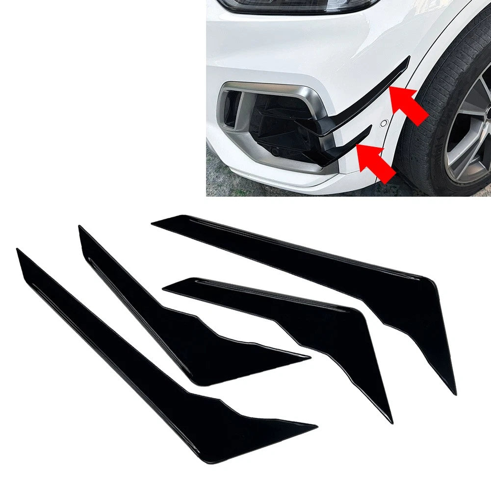 Glossy Black Front Bumper Side Spoiler Trim for Audi Q5 (2021-2024)
