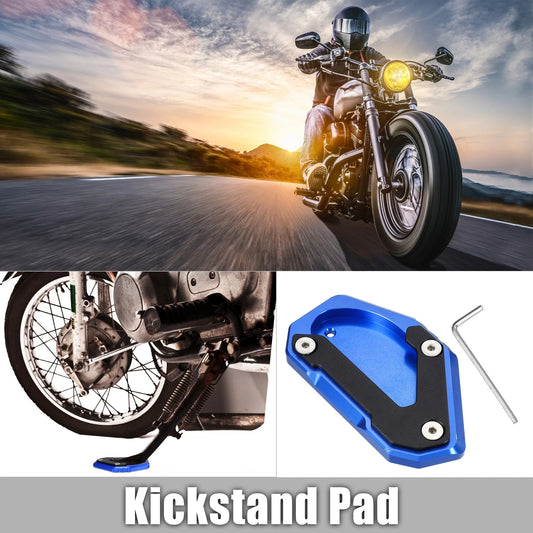 1 Set Aluminum Alloy Black Blue Motorcycle Kickstand Pad for Suzuki