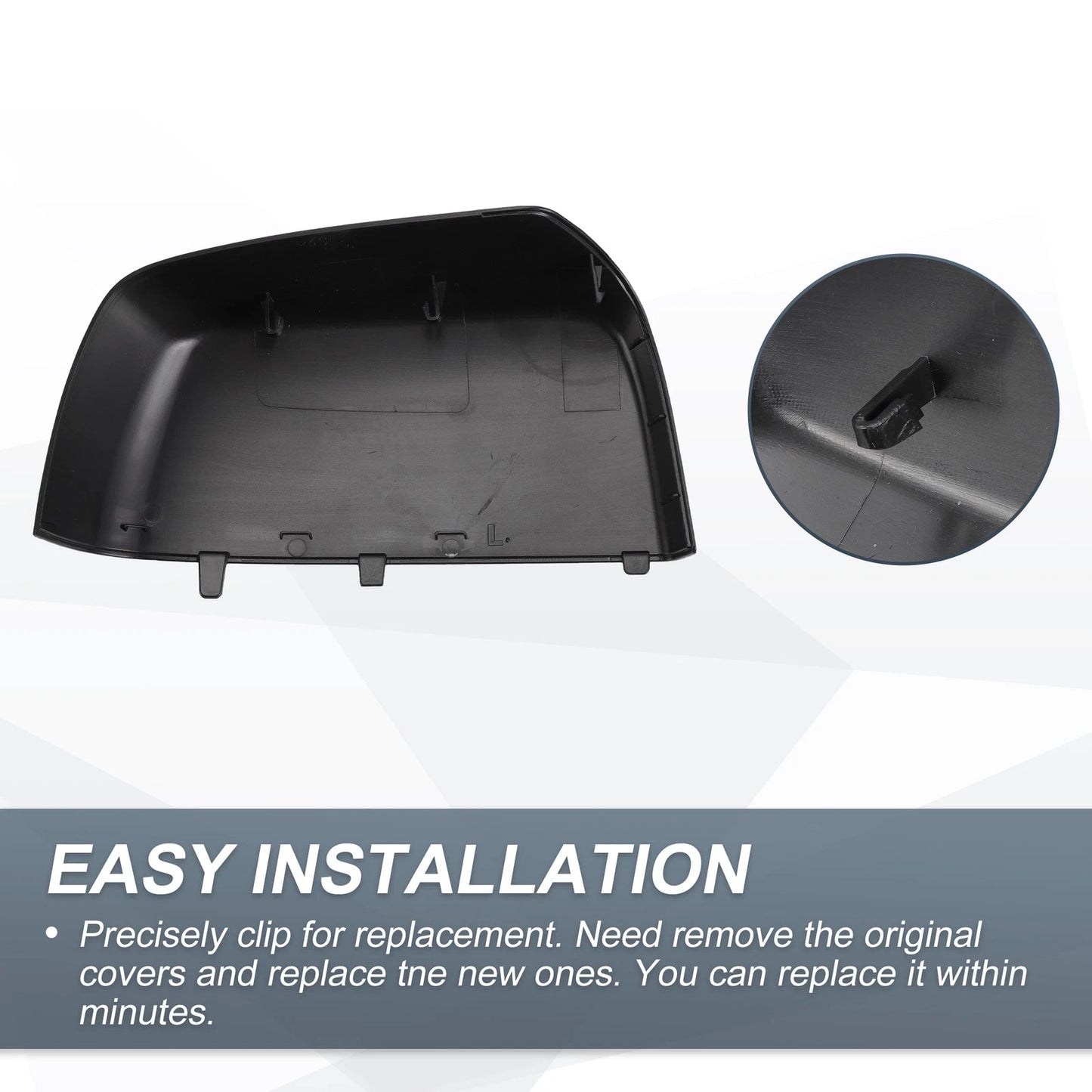 Left Side Rearview Mirror Cap Gloss Black for CHEVROLET COLORADO