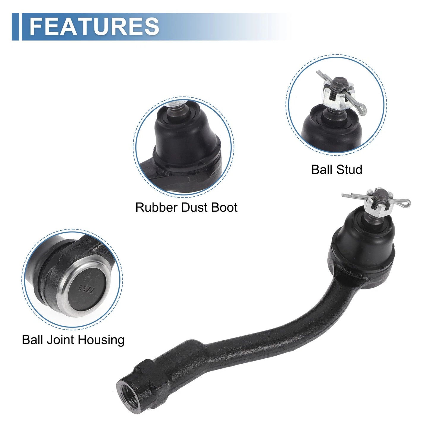 Front Outer Tie Rod Ends for Kia Soul (2010-2013)