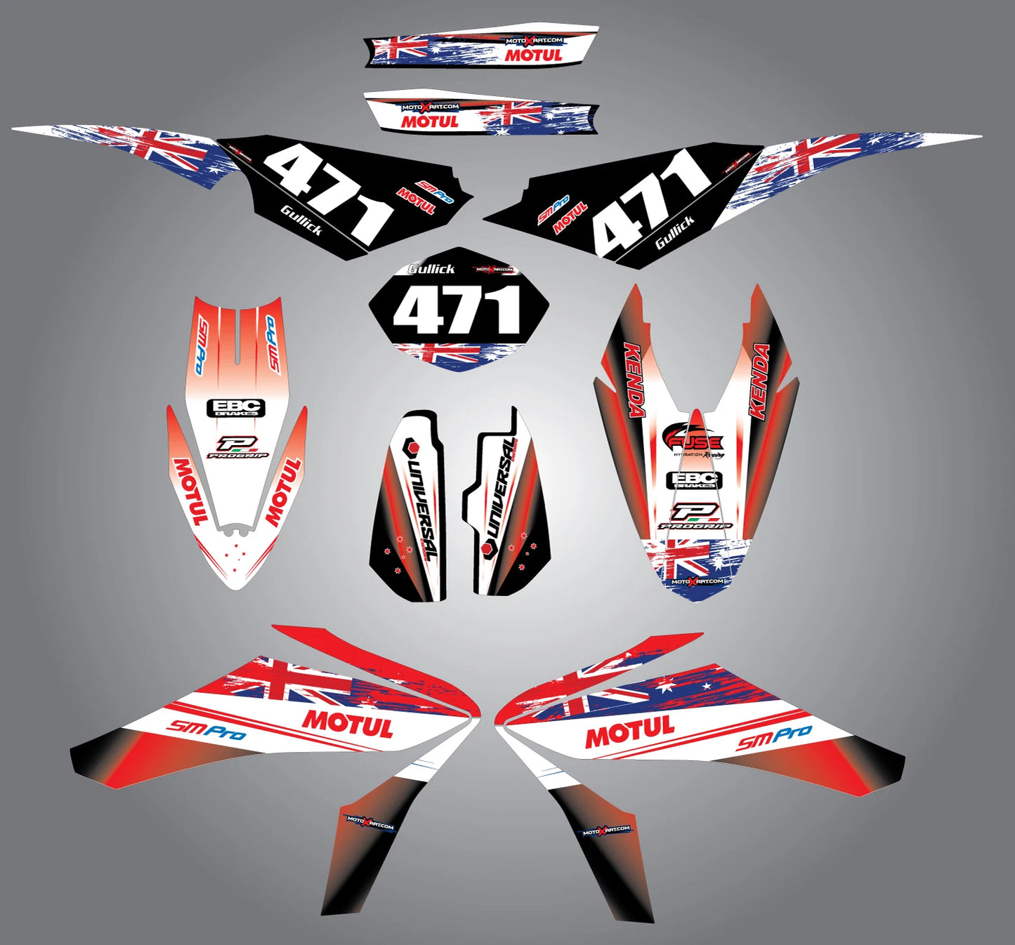 Custom Sticker Kit for Husqvarna 449-511 TE TC (2011-2014) Aussie Pride