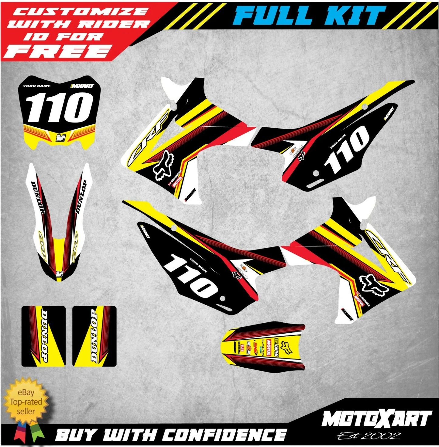 Custom Graphics Full Kit for Honda CRF 110 2013-2018 SPEEDER STYLE Stickers