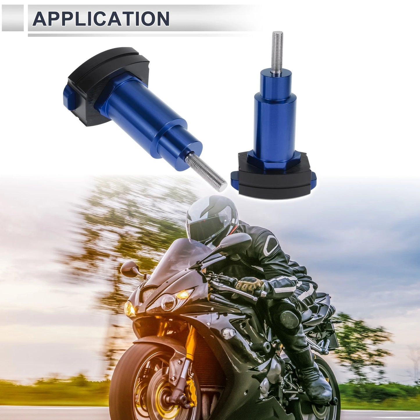 2 x 1.1 Aluminum Alloy Plastic Motorcycle Slider Frame Blue