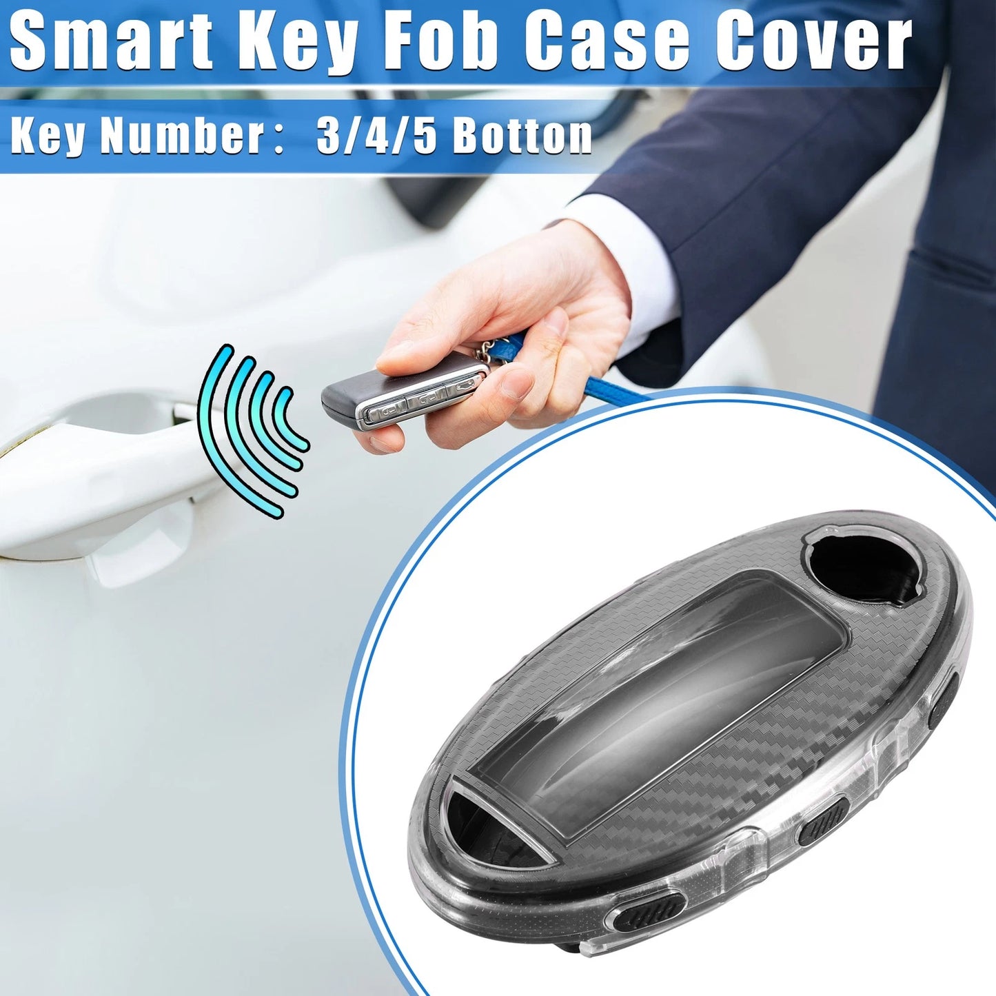 TPU Black Key Fob Cover for Nissan Serena, X-Trail
