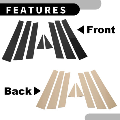 8 Pcs Black Car Pillar Window Trim Covers for Subaru Forester (2008-2012)
