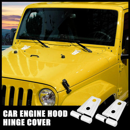 Engine Hood Hinge Covers for Jeep Wrangler 2007-2018 White