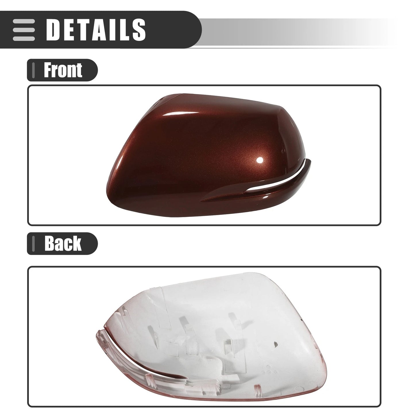 Left Side View Mirror Cover Trim for Honda CR-V (2012-2016) ABS Brown