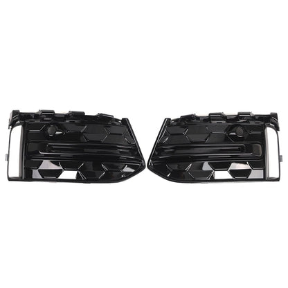 Front Lower Fog Light Frame Covers Glossy Black for Audi A6 C8 (2023-2025)