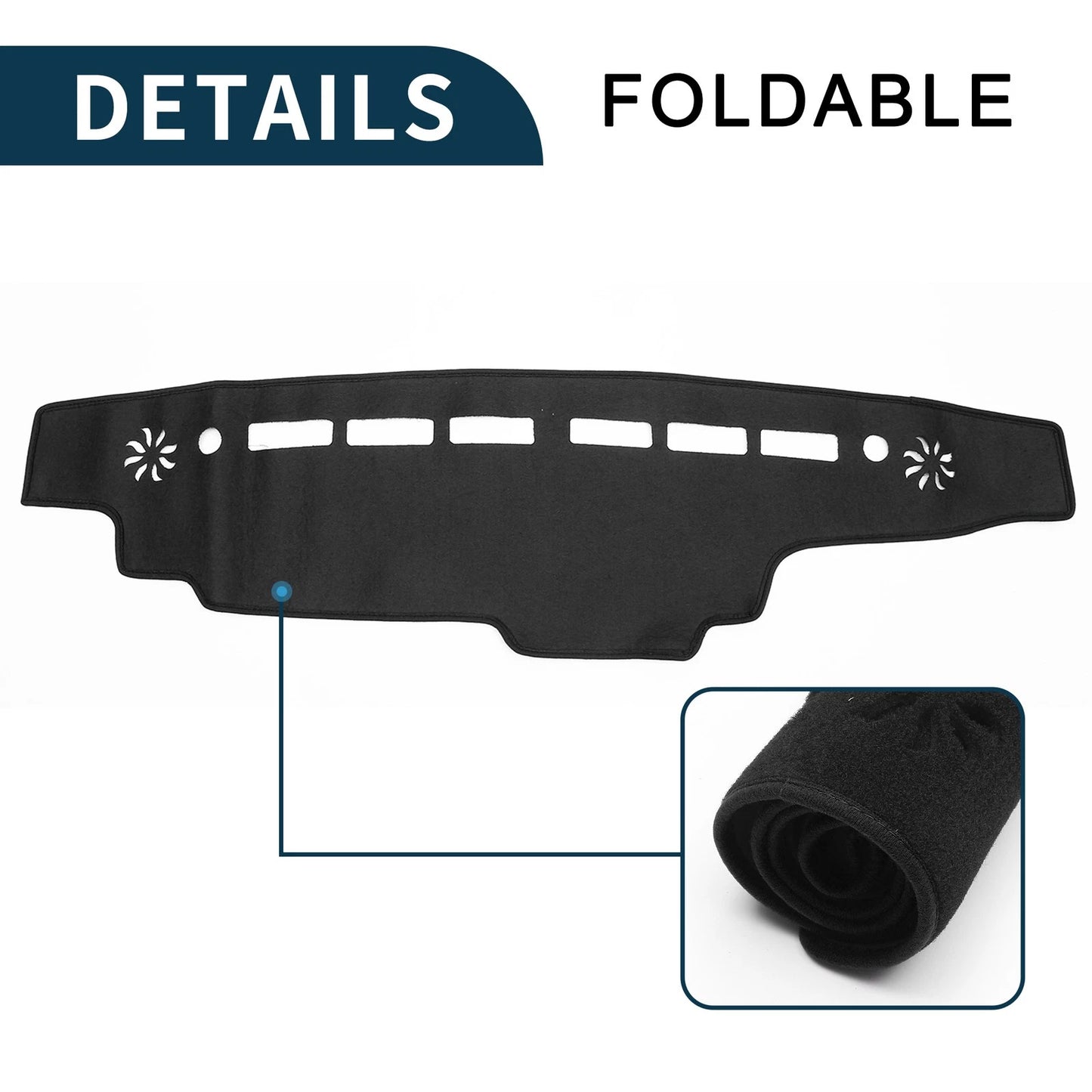 Dashboard Cover Mat for Suzuki Every DA17V (2015-2024) Black 1 Set
