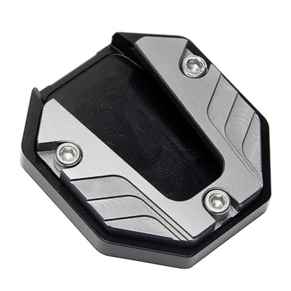 Kickstand Extender Foot Side Stand Pad for Motorcycle - Silver