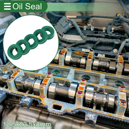 Oil Seal / 12.5x22.5x8mm / Seal Ring Rotary Shaft Seal TPU Green 5 Pcs