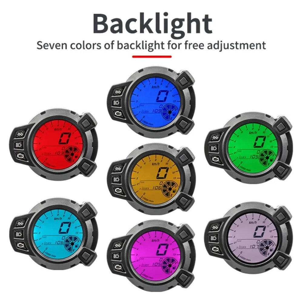 7 Color Adjustable LCD Digital Tachometer for MBK 125 YW125