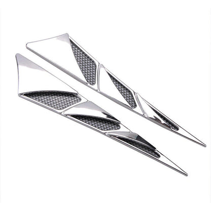 2 x Chrome Car Auto Air Flow Fender Side Vent Decoration Stickers