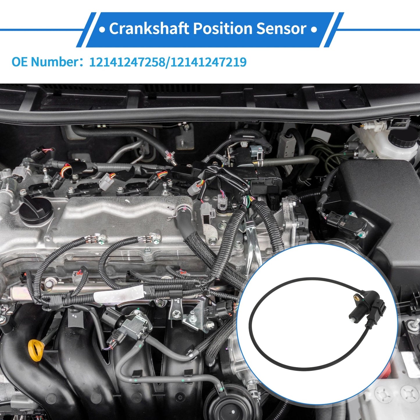 Crankshaft Position Sensor for BMW E34 518i (1989-1994) 1 x Black Sensor
