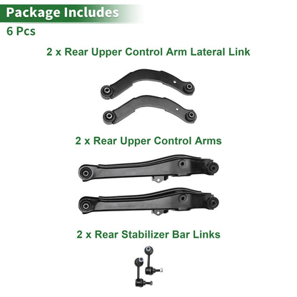 6 Pcs Rear Upper Control Arm Lateral Link for Jeep Compass (2007-2009)