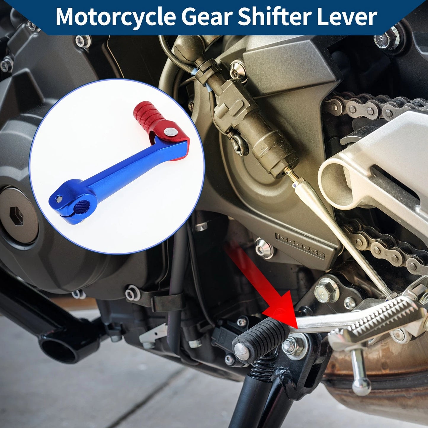 Folding Gear Shifter Lever Blue/Red Head for Bosuer M5