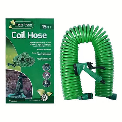 15m 30m Spiral Garden Hose & Spray Gun for Garden Use