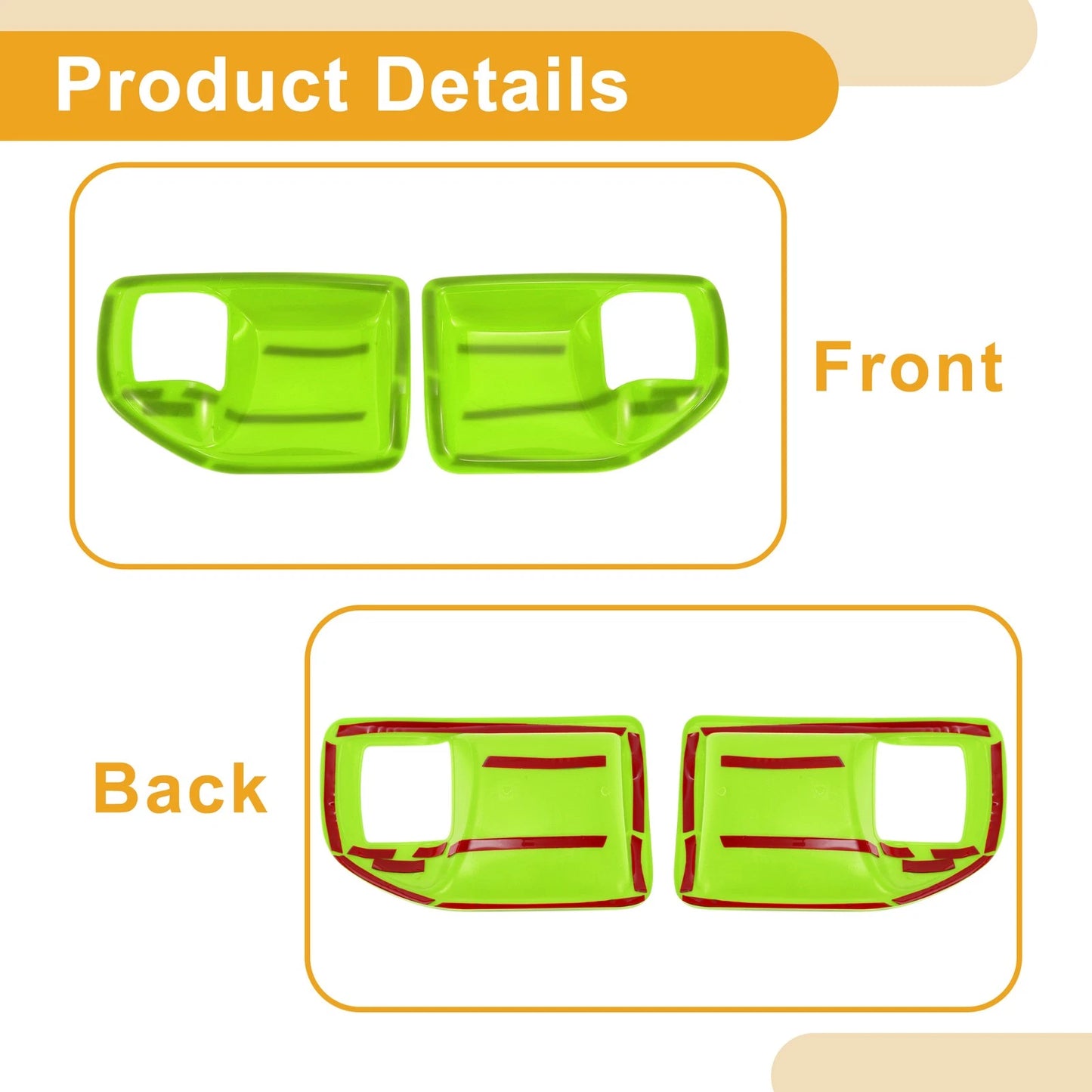 Interior Door Handle Bowl Cover Trim for Jeep Wrangler JK 2DR (2011-2017) 2 x Green