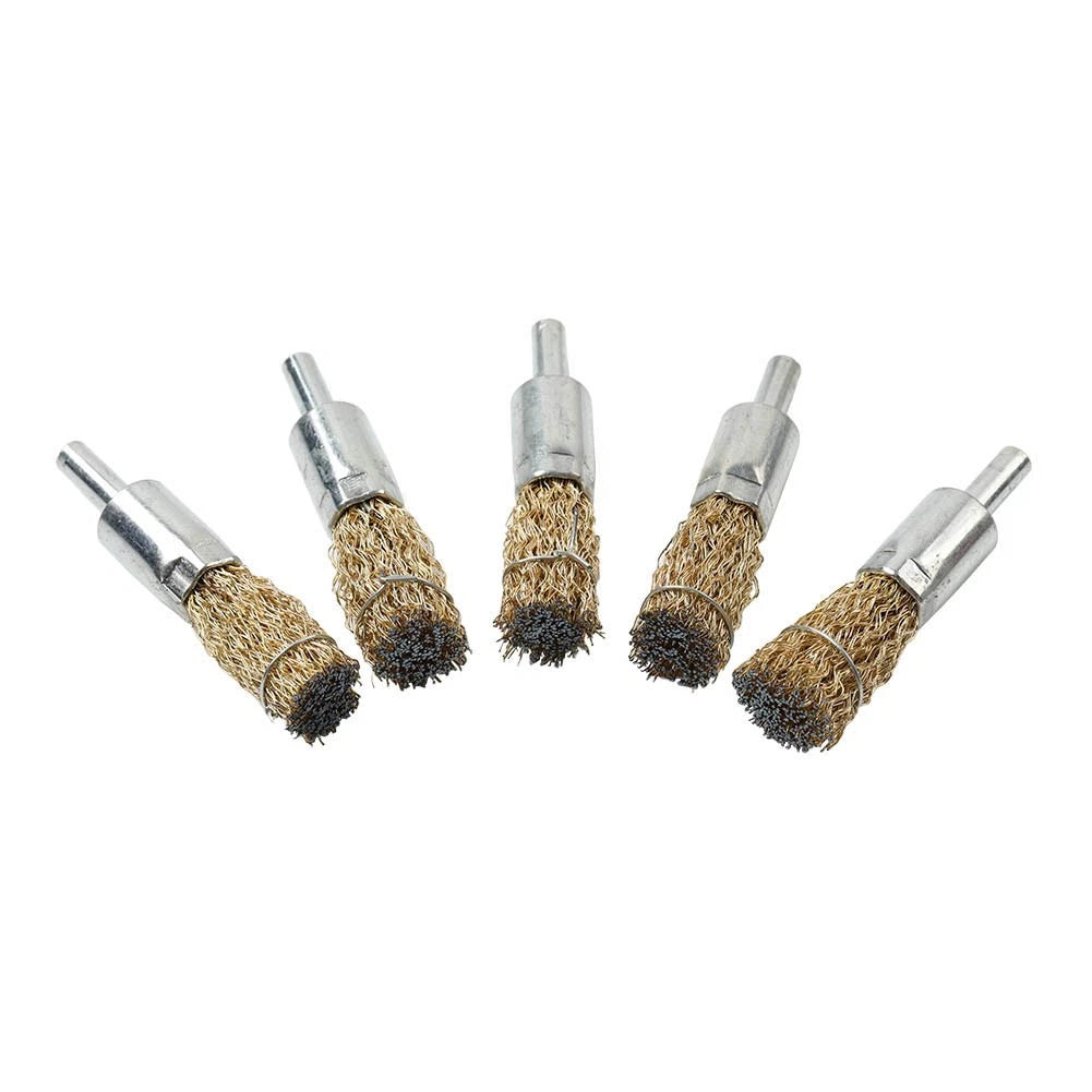 16mm Wire Wheel Brush Cup - 5 x Copper Plated Crimped Steel for Various Models