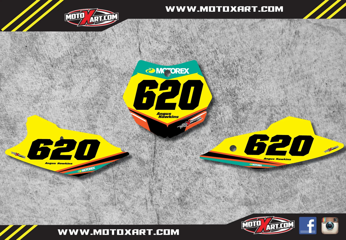 Custom Number Plate Graphics STRIKE Style Stickers for KTM 85 (2013-2017)