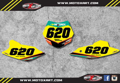 Custom Number Plate Graphics STRIKE Style Stickers for KTM 85 (2013-2017)
