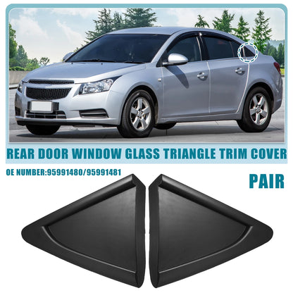 Pair Rear Door Window Glass Triangle Trim Cover for Chevrolet