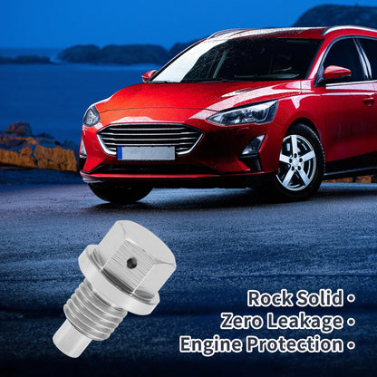Set M12x1.5 Engine Oil Drain Plug W/ Gasket for Car Motorcycle Silver Tone