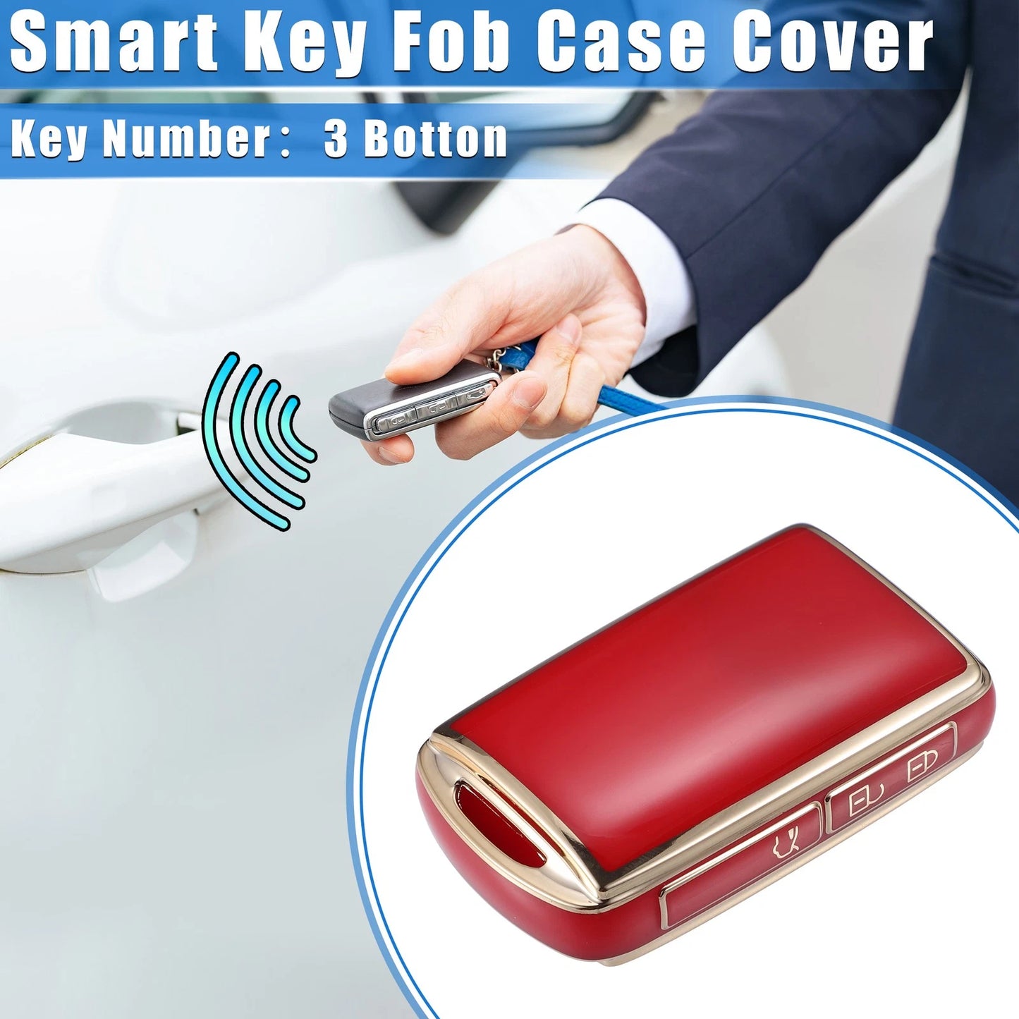 3 x Remote Keyless Key Fob Covers for Volvo XC90 XC60 S60 S90 XC40