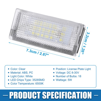 White LED License Plate Lights for BMW 323i 328i E46 (1999-2000)