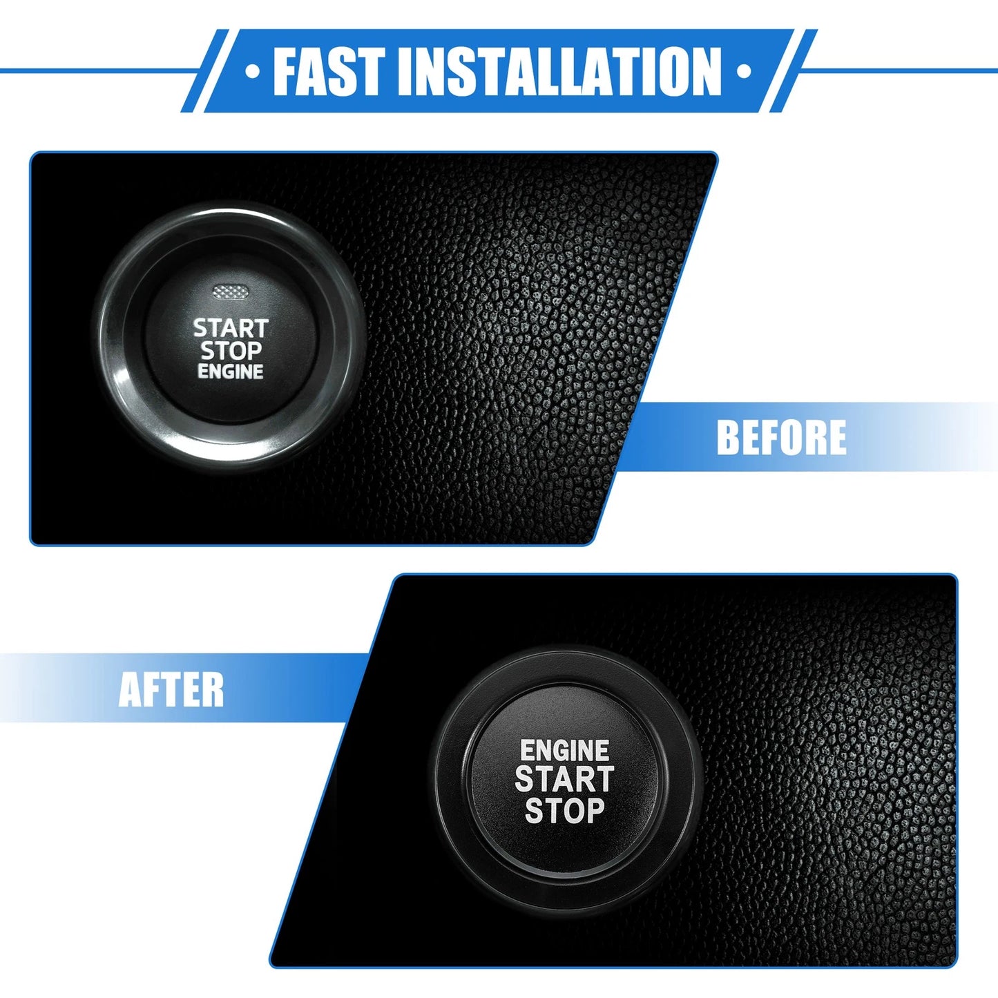 Engine Start Stop Button Cover for Toyota Highlander (2020-2022) Black