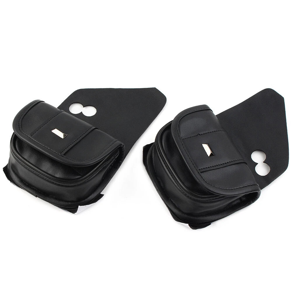 Black Dual Pouches Windshield Bags for Harley Touring Street Glide Special (2014-2023)