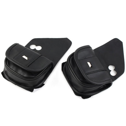 Black Dual Pouches Windshield Bags for Harley Touring Street Glide Special (2014-2023)