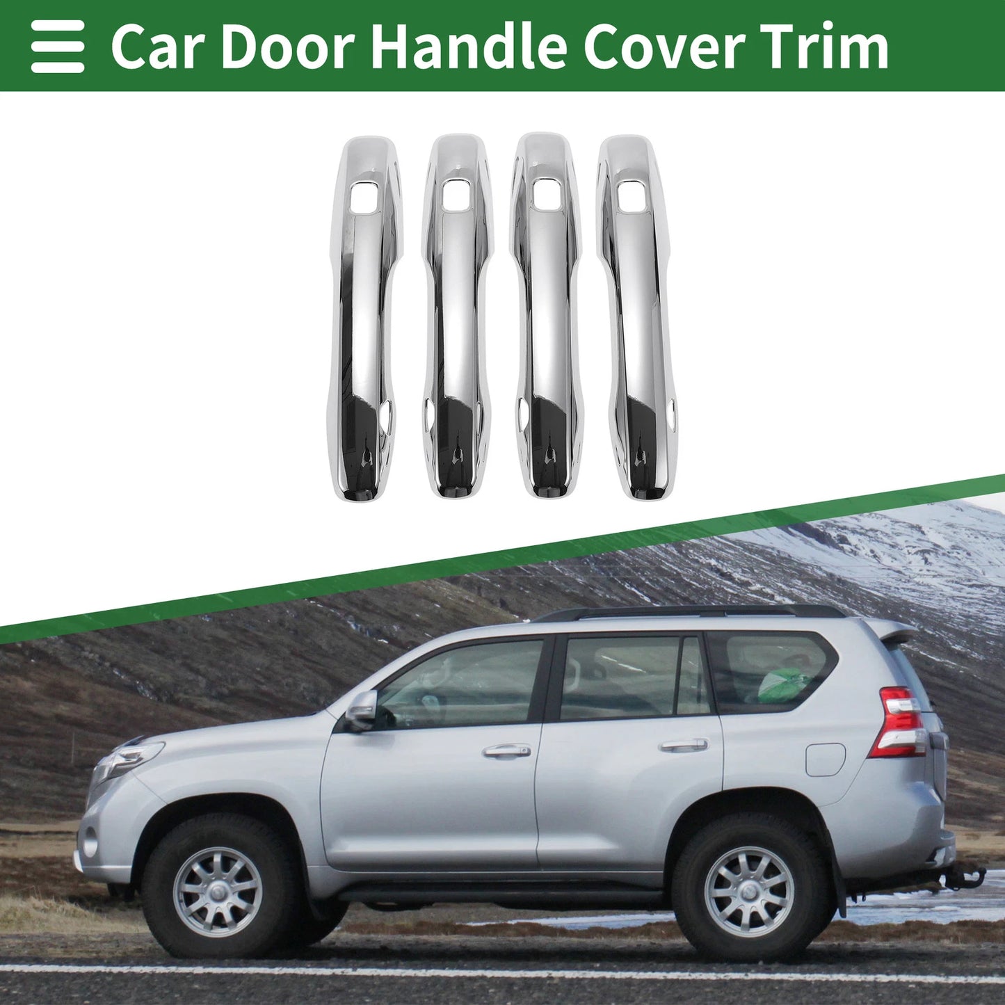 Silver Tone Door Handle Cover Trim for Volvo XC60 (2018)