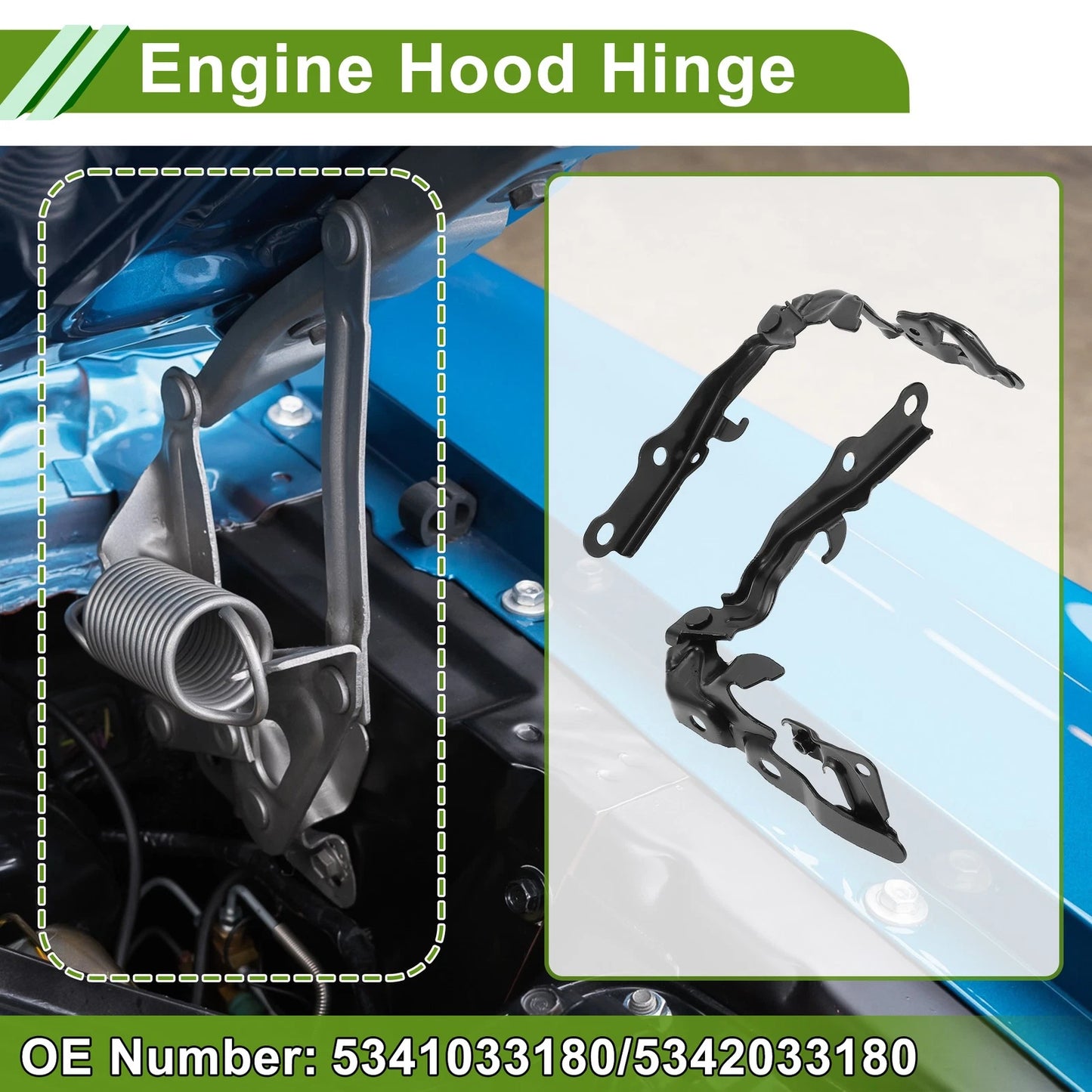 Hood Hinges 1 Pair Front Bonnet Bracket for Toyota Camry (2007–2011)