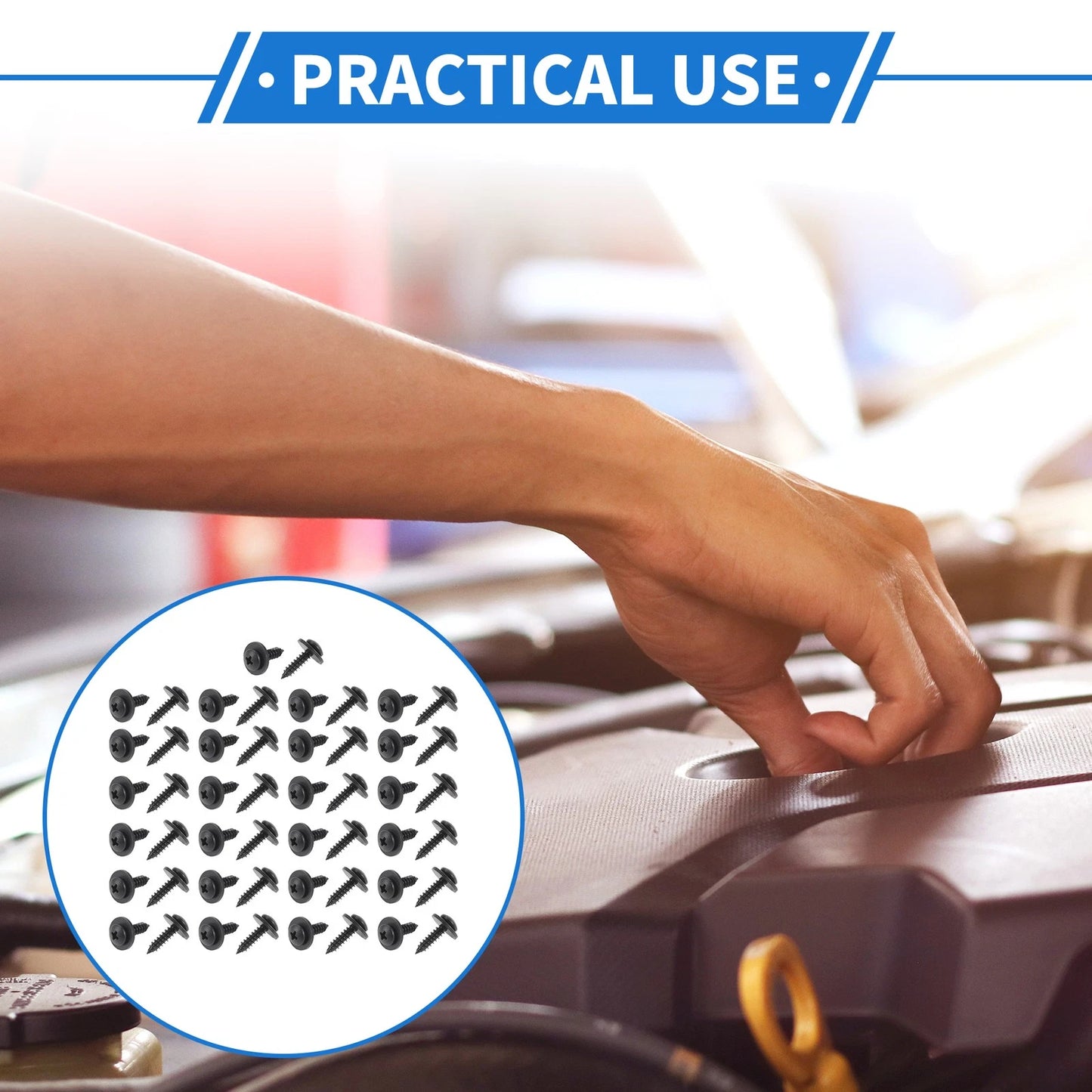 50 pcs Fender Liner Splash Shield Bumper Cover Screws for Honda Accord (2006-2007)
