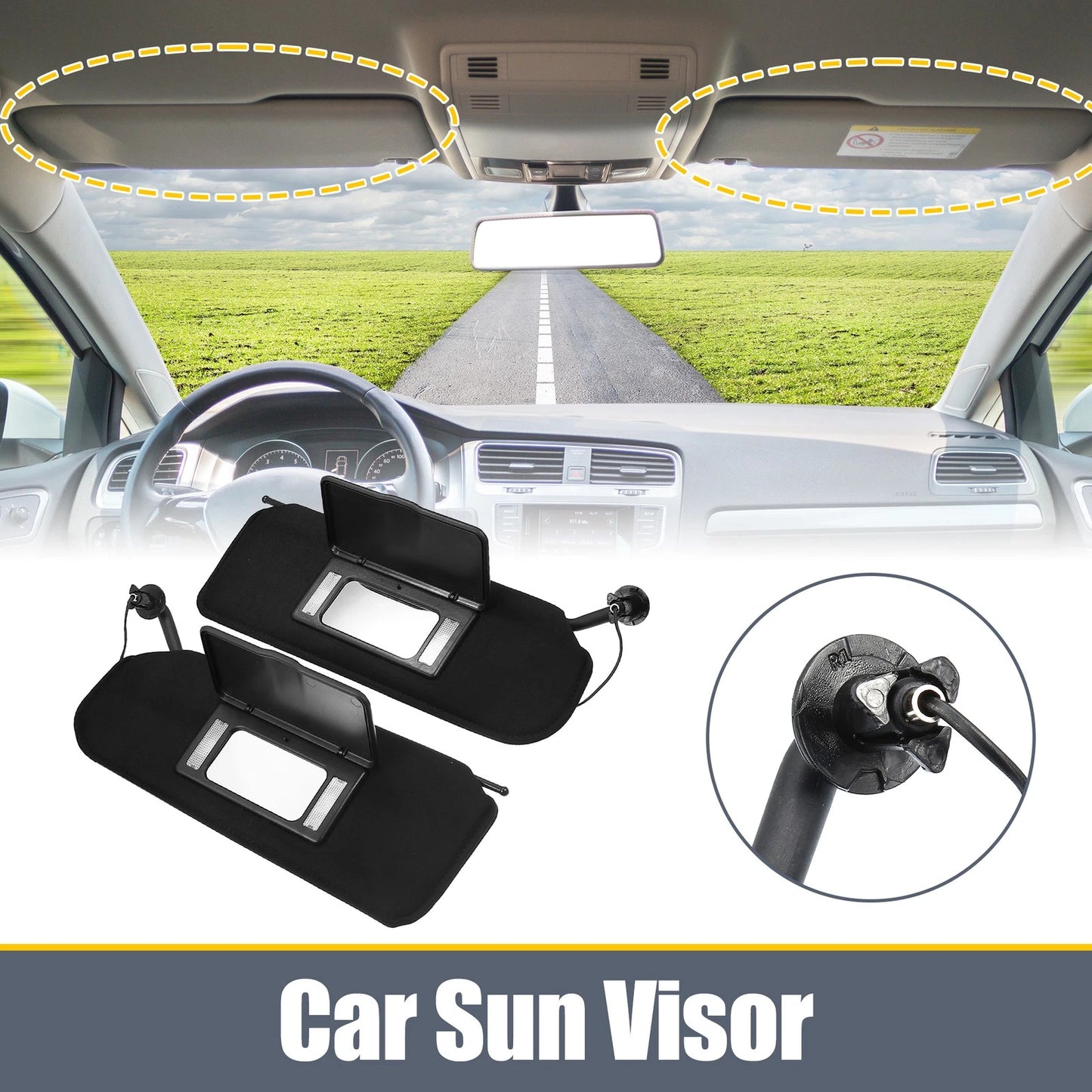 1 Pair Auto Sun Visor with LED Lights for Chevrolet Corvette C5 (1997-2004)