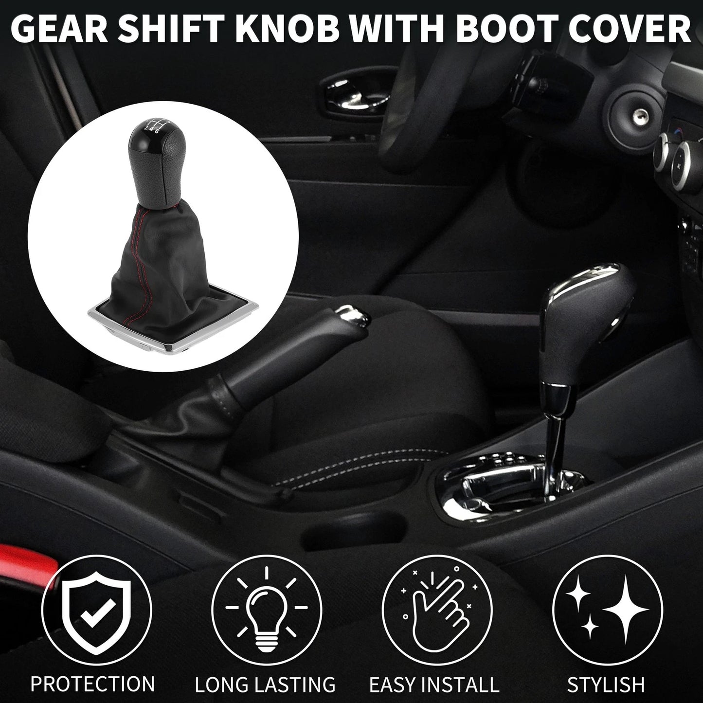 6 Speed Manual Gear Shift Knob & Cover for Ford Focus (2000-2018)