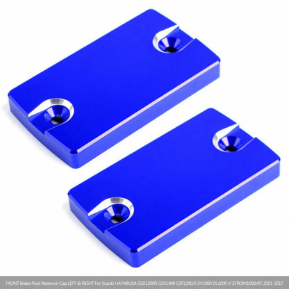 2 x Front Brake Fluid Reservoir Caps Blue for Suzuki Bandit 1250/S/F (07-16)